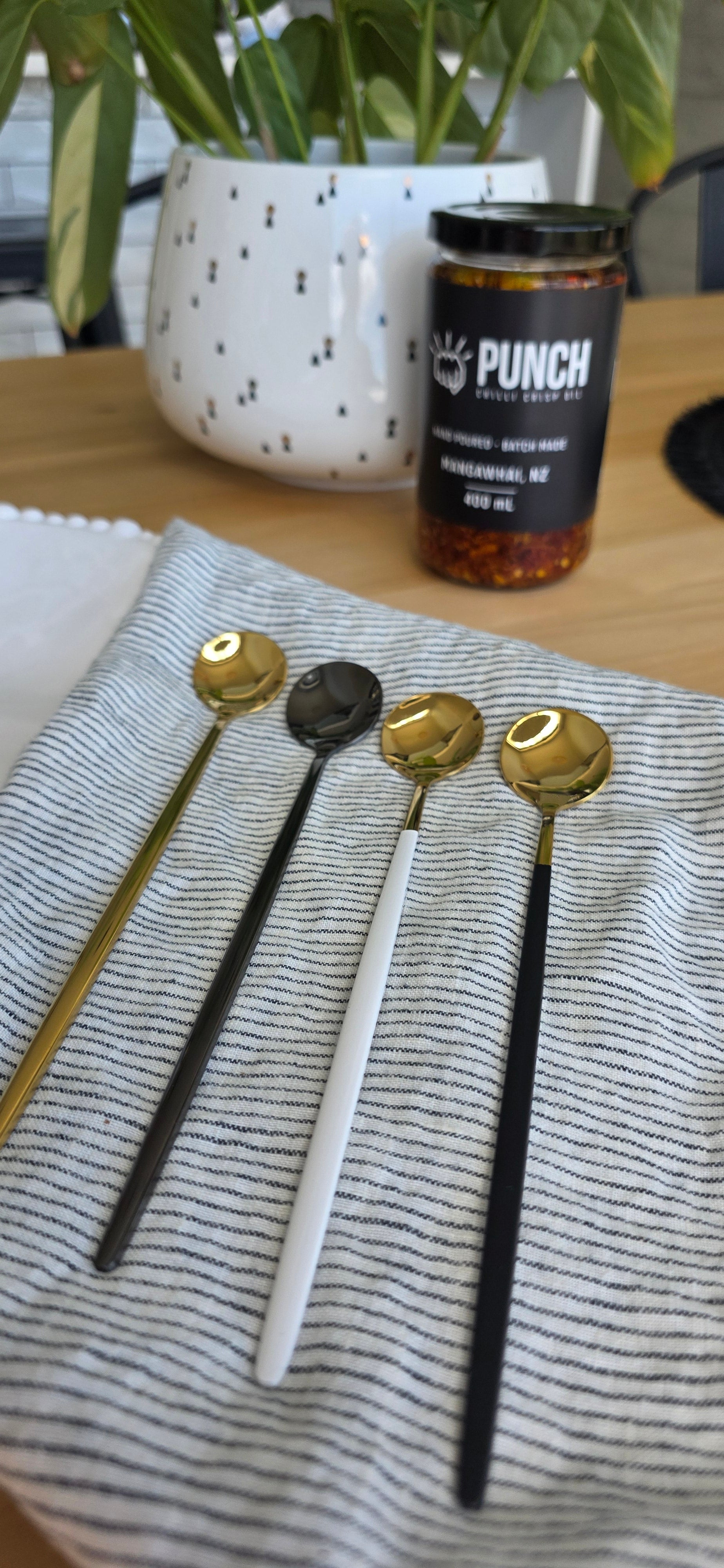 Gold Spoon - White handle